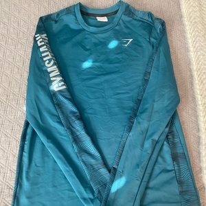 Mens Gymshark Sport Long Sleeve Crew - Teal, L